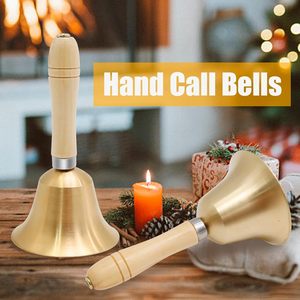 Campana de mano de latón fácil de usar para actividades al aire libre, rituales de templo, sesiones de entrenamiento, con mango de madera y sonido fuerte. - Product Image 4