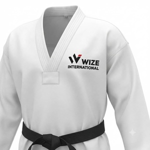 Uniforme de Taekwondo WIZE INTERNATIONAL, Dobok para Adultos Unisex, Blanco, Algodón Elástico, Secado Rápido, Ligero, Transpirable, Corte Regular - Product Image 4