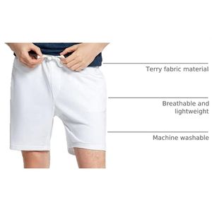 <b>White</b> Custom Men's Workout <b>Shorts</b> Elastic Waist Drawstring <b>Gym</b> Training Fitness Running Athletic Sportswear - Product Image 4