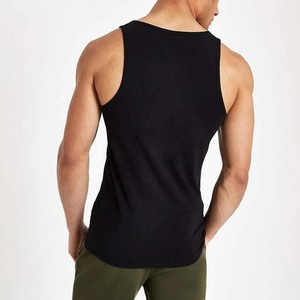Débardeur Sportif Homme Noir en Coton de Haute Qualité, Col Rond, Couleur Unie, Respirant, Tricoté, Sans Manches, Style Décontracté - Product Image 6