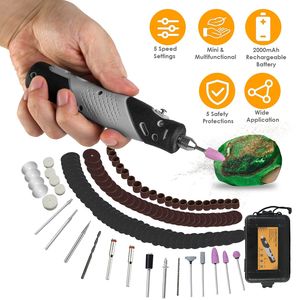 Kit Utensile Rotante Cordless 4V da 116 Pezzi, 5 Velocità, Batteria Ricaricabile da 2000mAh, Incisore Elettrico per Levigatura, Lucidatura e Foratura - Product Image 1