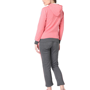 Ensemble de survêtement color block pour femme, manches longues, fermeture éclair à capuche, poches latérales, pantalon longueur cheville, style sportif, tenue d'automne - Product Image 5