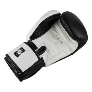 New Twins Black & White Boxing Gloves <b>Adjustable</b> <b>Strap</b> Hook and Loop Genuine Leather Training & Sparring Gym Gear for Muay Thai - Product Image 2