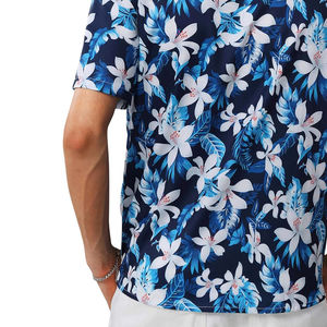 Wholesale Hawaiian High Quality Breathable <b>Summer</b> Beach Wear Double Breasted Short Sleeve V-neck Quick Dry Eco-Friendly Men - Product Image 4