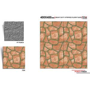 Carrelage de sol en porcelaine d'extérieur antidérapant numérique de qualité supérieure 40x40cm 12mm aspect pierre extérieur salle de bain moderne brique réfractaire - Product Image 1