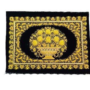 Aqdus Saleem Rosewood Semi-Precious Stone Inlay Rectangular Traditional Wall Hanging Handcrafted Moradabad <b>Art</b> Mother's Day - Product Image 3