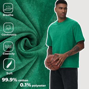 T-shirt basique en coton pour homme, col rond, tricoté, décontracté, délavé à l'acide, respirant, écologique, séchage rapide, vente en gros - Product Image 4