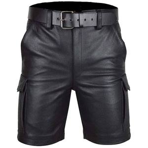 Nouveau style, design unique, short en cuir de vachette pour homme, style streetwear, nouvelle couleur unie, coupe slim 2026 - Product Image 1
