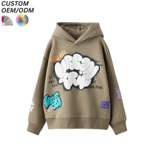 Sweat-shirts à capuche pour filles, garçons et enfants, en coton 100 %, anti-rides, séchage rapide, avec logo personnalisé en relief. - Product Image 2