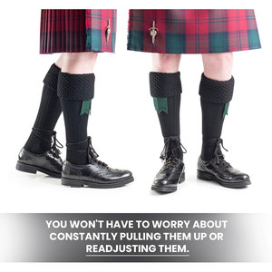 High Performance <b>Mens</b> Scottish Kilt Hose <b>Socks</b> Genuine Highland Wool Blend <b>Long</b> Length <b>Socks</b> Durable Comfortable Material - Product Image 5