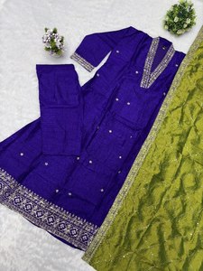 <b>Women</b> Designer Embroidered <b>Kurta</b> Pant Dupatta Set – Elegant Festive Ethnic Wear <b>for</b> Party & Wedding Collection - Product Image 6