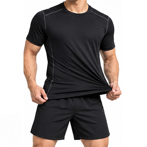 T-shirt de sport flexible pour homme en polyester et élasthanne, séchage rapide, fabrication OEM, vêtements de sport pour entraînements quotidiens et musculation. - Product Image 1