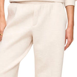 Pantalones Deportivos de Felpa Crema para Mujer, Corte Recto, Ajuste Relajado, Cintura Elástica, Logotipo Personalizado, Ropa Urbana, OEM - Product Image 6