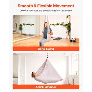 300 Lbs Load Aerial Silk <b>Yoga</b> Swing Combo Aerial <b>Yoga</b> <b>Hammock</b> PE Zipper Bag for Parent-Child Interaction Strengthens Muscles - Product Image 4