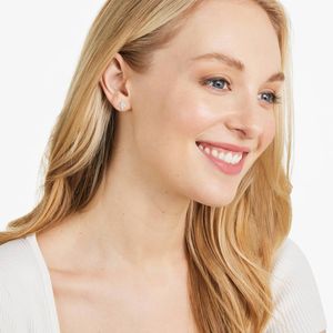 14K Yellow Gold Round Floral Cluster Lab Grown Diamond <b>Stud</b> Earrings - Product Image 4