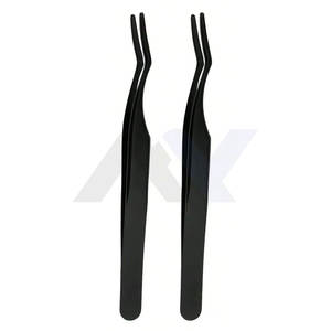 Pince à épiler noire en acier inoxydable pour extensions de cils, applicateurs de cils pour extensions et outils de maquillage - Product Image 6