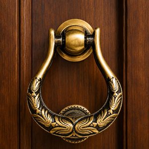 Premium Brass Door Knocker for Main Door Heavy Duty Decorative Door Knocker Vintage Antique Finish Home Entrance <b>Hardware</b> - Product Image 4