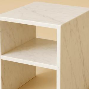 Luxury <b>Marble</b> Look Night <b>Table</b> Contemporary White Bedside Side <b>Table</b> for Modern Homes White <b>Marble</b> Look Nightstand Bedside <b>Table</b> - Product Image 5