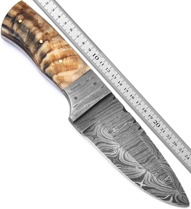 Couteau de chasse/découpe personnalisable en acier inoxydable OEM avec manche en bois Pakka, étui en cuir, fabrication artisanale, marque ZA DAMASCUS MAKERS - Product Image 4