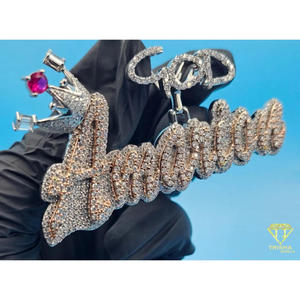 <b>Custom</b> Crown <b>Name</b> <b>Necklace</b> Iced Out Moissanite Diamond Hip Hop Pendant Personalized Bling Chain Luxury Jewelry Gift - Product Image 3