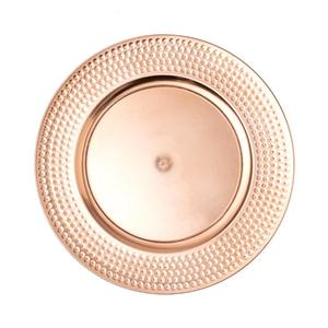 Hammered Design Metal Charger Plate Copper Finish For Engagement Anniversary Party Use High Quality Plates <b>Cheap</b> Price - Product Image 5