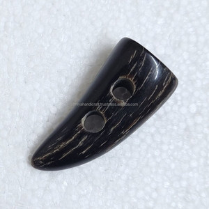 Botón de palanca de cuerno de búfalo real, capa de abrigo de lona mediana oscura ligera de punta completa para tejer disfraces de arte, manualidades pulidas - Product Image 5