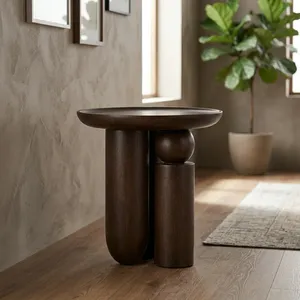 Table d'appoint en bois minimaliste moderne, meubles de salon faits à la main - Product Image 5