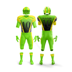 Breathable Quick Dry 100% Polyester American Football Uniform Set Customized Printed Anti-Bacterial Eco-Friendly V-<b>neck</b> - Product Image 4