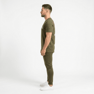 เสื้อยืดออกกำลังกายผู้ชายคุณภาพสูงขายส่ง เสื้อผ้ากีฬาผ้าฝ้ายผสมสแปนเด็กซ์ สไตล์ลำลอง เสื้อยืดวิ่งผู้ชาย ออกแบบ OEM - Product Image 6