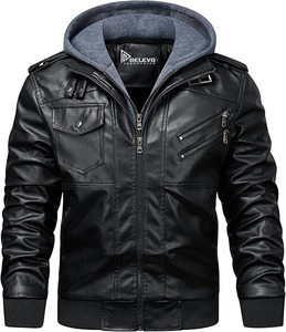 Blouson de moto en cuir pour homme grande taille, col montant, matelassé sur mesure, haute qualité, fabrication OEM, pour l'hiver - Product Image 5