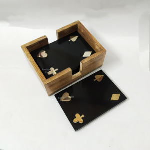 Posavasos de mármol cuadrados hechos a mano 2025 con acentos de latón, alfombrillas de piedra de lujo para bebidas, ideales para regalar, alfombrillas elegantes para mesa - Product Image 5