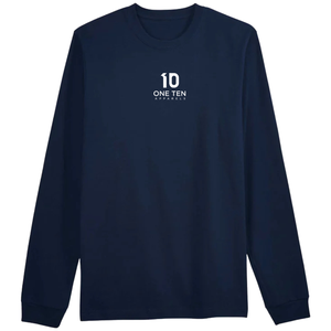 เสื้อยืดแขนยาวเนื้อหนัก สีกรมท่า ผ้าฝ้ายพรีเมียม เสื้อยืดลำลอง สวมใส่สบาย ระบายอากาศได้ดี เสื้อเปล่าสำหรับงานสั่งทำ - Product Image 1
