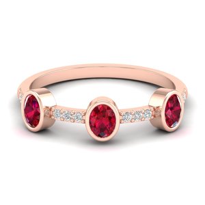 Bagues de mariage REYES personnalisées en or massif 14K 18K avec moissanite certifiée GRA, bijoux fins, taille ovale, pierre précieuse rubis 0,63 carat - Product Image 6