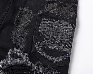 Jeans tendance pour hommes, vente en gros, pantalons en jean slim fit, jeans stretch pour hommes, jeans marron et noir pour hommes - Product Image 3