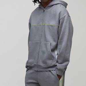 Survêtement à capuche zippé de fabrication professionnelle, best-seller, design unique, coupe oversize, prix abordable, pour hommes - Product Image 4