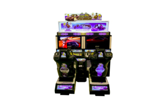 เครื่องเกมขับรถแบบเชิงพาณิชย์สไตล์ OutRun ขนาด 32 นิ้ว สำหรับ 2 ผู้เล่น พร้อมที่นั่งคู่แบบเชื่อมต่อและตู้เกมแข่งรถ - Product Image 3