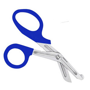 Tijeras de enfermería para traumatismos, de 5.5 pulgadas, azul real, de acero inoxidable alemán, para primeros auxilios, vendajes médicos de emergencia y corte utilitario - Product Image 6