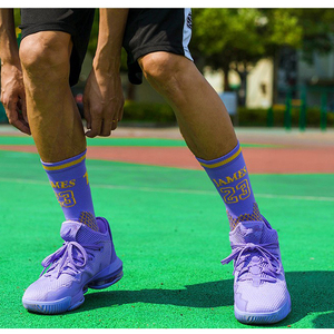Chaussettes de sport professionnelles pour hommes, personnalisables, mi-mollet, antibactériennes, absorbant la transpiration, pour le basketball - Product Image 4