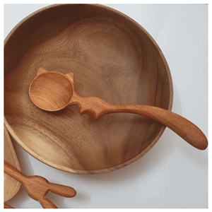 Wooden <b>spoon</b> made from solid hardwood for cooking mixing sauces and <b>serving</b> food in kitchen, Vietnam origin - Product Image 1