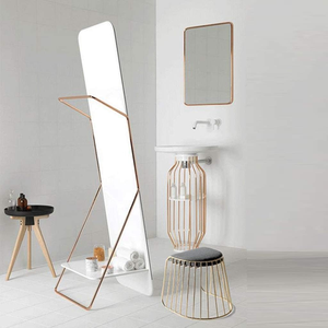 Banco Tapizado Moderno con Estructura Metálica Dorada, Otomana de Lujo en Terciopelo para Dormitorio, Sala de Estar, Entrada o Tocador - Product Image 6