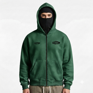 Sudaderas con capucha para hombre con bloques de color, de algodón grueso y forro polar, con cremallera completa, estilo oversize, streetwear, bordado personalizado, para invierno - Product Image 3