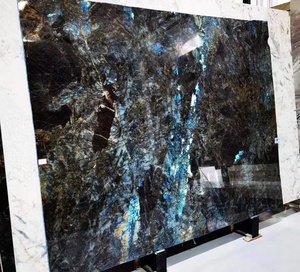 Nhập khẩu Labradorite <span class=keywords><strong>Granite</strong></span> màu xanh lửa đá <span class=keywords><strong>slab</strong></span> cho bàn đảo và tấm tường trang trí đá tự nhiên bảng Top - Product Image 5