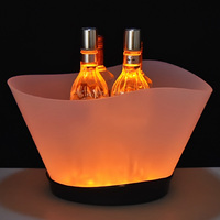 Seau à glace LED personnalisé avec logo OEM, changeant de couleur, en plastique, pour boissons, refroidisseur de bière lumineux pour discothèque et bar