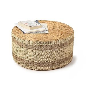 Customised Hot Selling <b>Adjustable</b> Water Hyacinth Ottoman High-quality Cushion Natural Woven <b>Stool</b> for School Use and other - Product Image 2