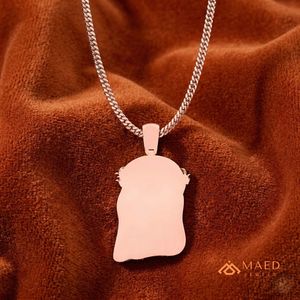 Colgante de Oro Rosa con Moissanita y Rostro de Jesús, Estilo Hip Hop, Unisex, de Lujo, con Cadena Cubana, Regalo de Joyería Urbana Premium - Product Image 5