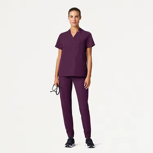 Durable Denim Hospital Uniforms Spandex/Polyester Blend Medical <b>Scrubs</b> Nurse Doctor Uniform Custom Logo Manufacturer Supplier - Product Image 4