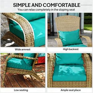Silla de jardín y terraza azul cielo con respaldo - Product Image 3