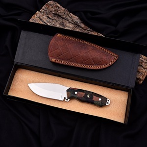 Couteau de chasse à lame fixe, pointe tombante, acier inoxydable, manche en micarta, qualité industrielle, épaisseur 0,5 mm, 9 pouces - Product Image 6