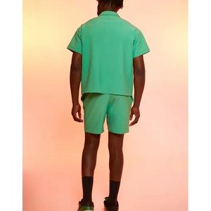 Conjunto Deportivo Personalizado de Chaqueta y Pantalones Cortos de Poliéster, Traje Deportivo de Dos Piezas con Parches de Nailon, Chaqueta Cortavientos para Hombre - Product Image 3