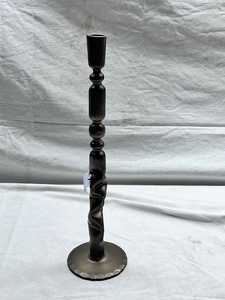 Sonnet Decor <b>Black</b> Iron <b>Candlestick</b> Holder with Twisted Stem and Round Base Handmade for Home Decoration and Christmas - Product Image 1